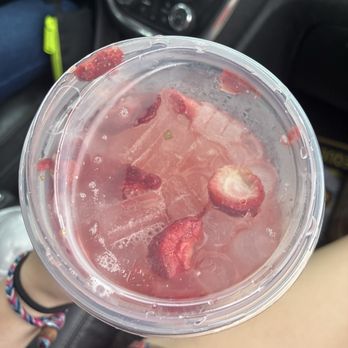 Starbucks - this photo is showing how i have barely any strawberries after for paying for extra. - Coffee & Tea Near Me - Flint, Michigan
