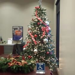 Christmas tree in lobby.