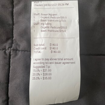 Nail Society - Receipt from visit that I had to get a copy of the next day. - Nail Salons Near Me - Philadelphia, Pennsylvania Nail Society - Receipt from visit that I had to get a copy of the next day. - Nail Salons Near Me - Philadelphia, Pennsylvania