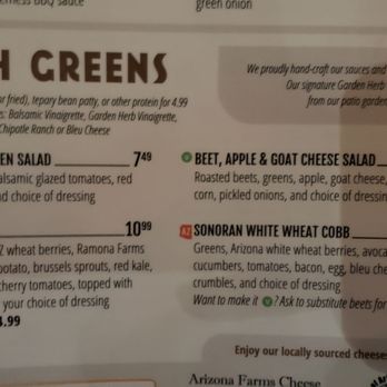 Arizona Wilderness Brewing - Salad menu - Breweries Near Me - Gilbert, Arizona