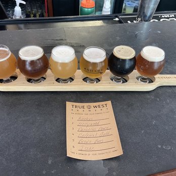 True West - Beer flight - Breweries Near Me - Acton, Massachusetts True West - Beer flight - Breweries Near Me - Acton, Massachusetts