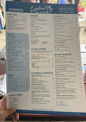 Menu photo 2 Carolines Bar and Grill North Eastham, MA