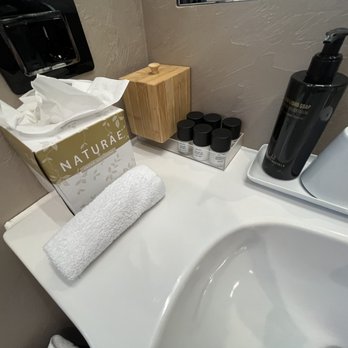 Globus Urban Hotel - Bathroom amenities on the counter 11/1/22 - Hotels & Travel Near Me - Florence, FI