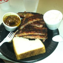 Half Rib combo with baked beans and potato salad. Half Rib combo with baked beans and potato salad.
