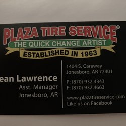 Plaza Tire Service - Assistant Manager's business card