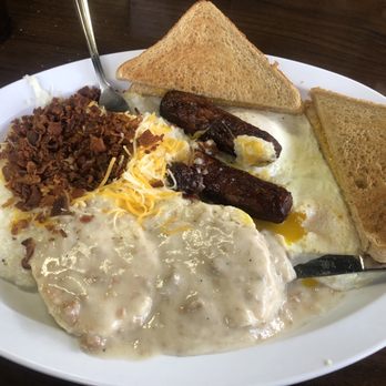 Morgan's Country Kitchen - Loxahatchee breakfast. Great sausage links (amazing!) and dirty grits and biscuits with sausage gravy and eggs over medium. - Diners Near Me - Royal Palm Beach, Florida Morgan's Country Kitchen - Loxahatchee breakfast. Great sausage links (amazing!) and dirty grits and biscuits with sausage gravy and eggs over medium. - Diners Near Me - Royal Palm Beach, Florida