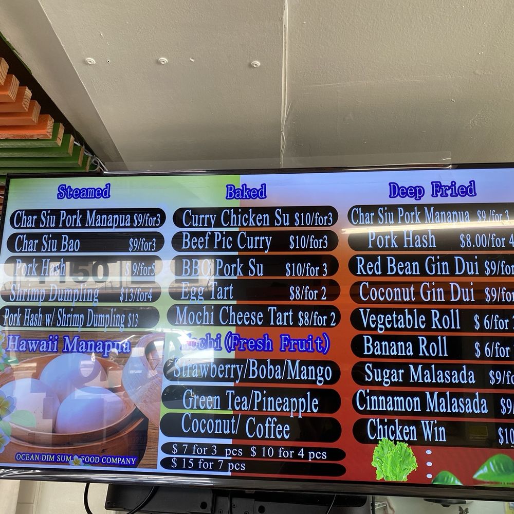 Ocean Dim Sum - Ocean Dim Sum Menu (07/2026) - Dim Sum Near Me - Honolulu, Hawaii