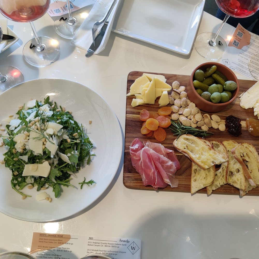 West Tasting Room - Arugula salad and charcuterie board - Wine Bars Near Me - Thousand Oaks, California West Tasting Room - Arugula salad and charcuterie board - Wine Bars Near Me - Thousand Oaks, California