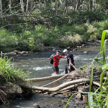 Kayak Adventures - Challenge at the stream crossing with Erickson there to assist - Rafting/Kayaking Near Me - Kapaa, Hawaii