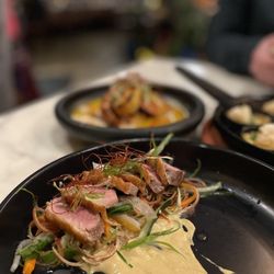 Lê Madeline - Duck breast on a herb salad w Dijon base ($21)- cooked to perfection, comforting