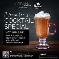 Urban Fondue - Cocktail specials for the month of November.