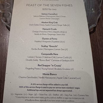 L'Ardente - Seven fishes menu - Italian Near Me - Washington, DC, District of Columbia