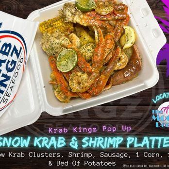 Krab Kingz McAllen - a tray of shrimp platter - Bars Near Me - McAllen, Texas
