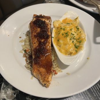 Riverside Grille - HoneyGlazed Salmon And Au Gratin Potatoes - American Near Me - Beaumont, Texas Riverside Grille - HoneyGlazed Salmon And Au Gratin Potatoes - American Near Me - Beaumont, Texas