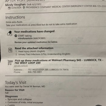 Chris Wanner, Attorney at Law - Proof of my visit to the Covenant ER right before we were homeless - Criminal Defense Law Near Me - Lubboc, Texas