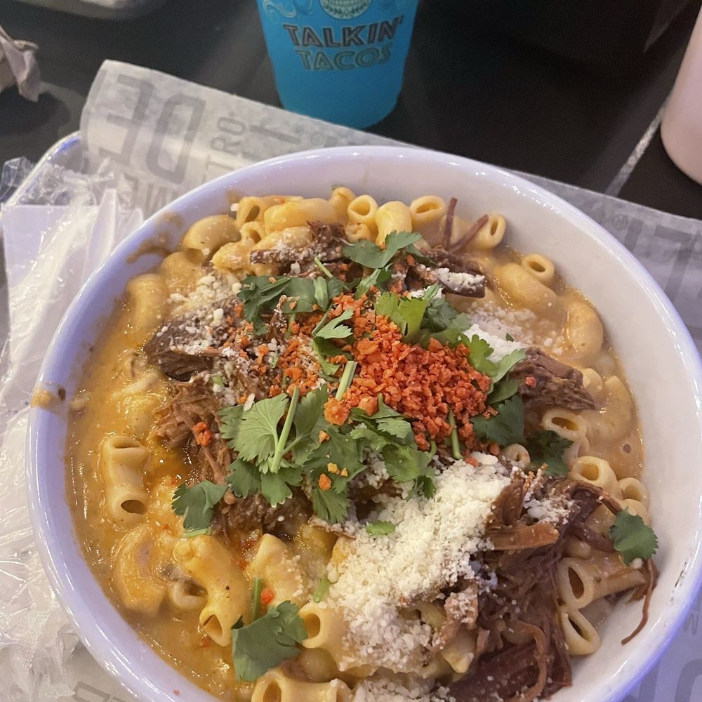 Talkin' Tacos Brickell - Birria Mac 'n' Cheese - Tacos Near Me - Miami, Florida Talkin' Tacos Brickell - Birria Mac 'n' Cheese - Tacos Near Me - Miami, Florida