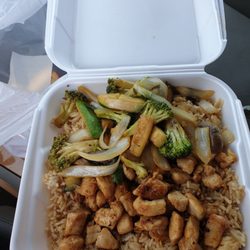 Hibachi Express - Half Chicken Hibachi,with rice and veggies.
