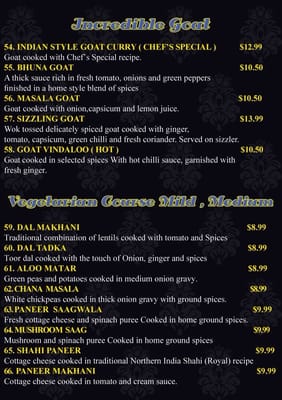 Menu photo 6 Indian City Restaurant Springvale, VIC