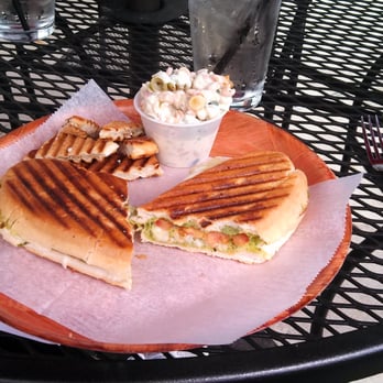 GoodSons - Chicken pesto Panini out on the patio. - Salad Near Me - Des Moines, Iowa