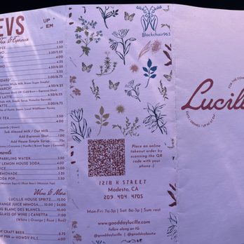 Lucille - Menu drinks - Breakfast & Brunch Near Me - Modesto, California