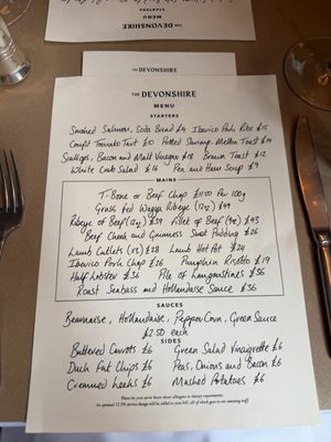 Menu photo 1 The Devonshire London, XGL Menu photo 1 The Devonshire London, XGL