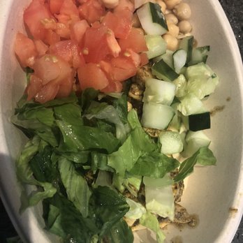 Olive U Mediterranean Grill Park Place - My bowl with hummus base and chicken shawarma - Mediterranean Near Me - Boca Raton, Florida Olive U Mediterranean Grill Park Place - My bowl with hummus base and chicken shawarma - Mediterranean Near Me - Boca Raton, Florida