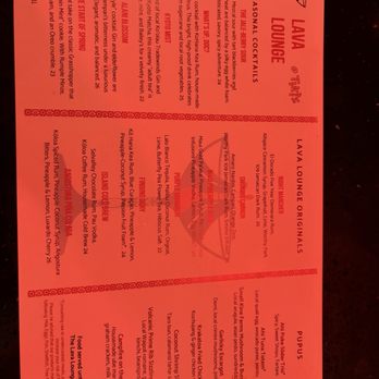 Lava Lounge Waikiki - Menu - Tiki Bars Near Me - Honolulu, Hawaii