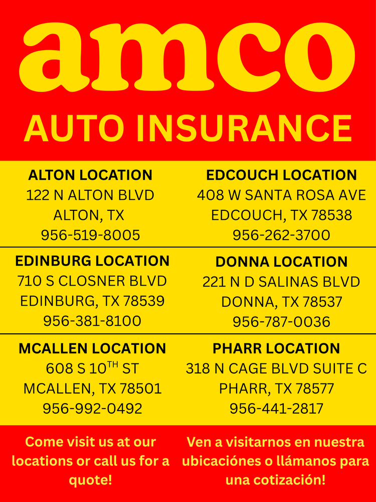 AMCO AUTO INSURANCE - Updated July 2026 - 408 W Santa Rosa Ave, Edcouch ...
