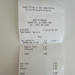 FedEx Office Print & Ship Center - My Receipt