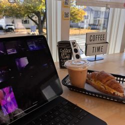 Dulce De Leche - Egg and cheese croissant and Cafe Dulce de Leche