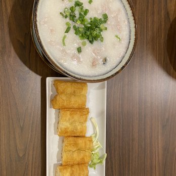 Rice Express - Preserved Egg and Pork Congee with Chinese donuts - Chinese Near Me - Folsom, California