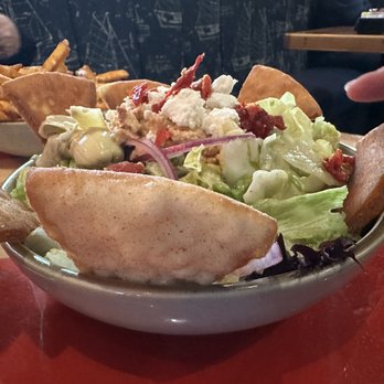 The Landing - The Med salad - really good pita chips - Tacos Near Me - Oro Valley, Arizona The Landing - The Med salad - really good pita chips - Tacos Near Me - Oro Valley, Arizona