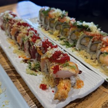 Amakara - Spicy Crunchy Rainbow Roll & Shrimp Mango Roll - Sushi Bars Near Me - Dublin, California Amakara - Spicy Crunchy Rainbow Roll & Shrimp Mango Roll - Sushi Bars Near Me - Dublin, California