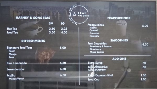 Menu photo 4 Bean House Flushing, NY