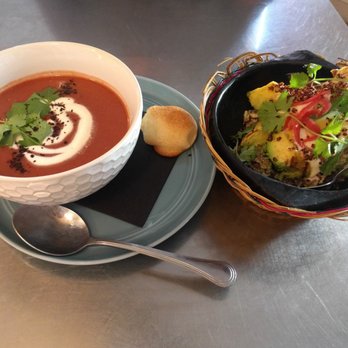 The Royal - House Soup - Strawberry-Tomato Gazpacho && Grilled Avocado with Crispy Quinoa - Coffee & Tea Near Me - Washington, DC, District of Columbia The Royal - House Soup - Strawberry-Tomato Gazpacho && Grilled Avocado with Crispy Quinoa - Coffee & Tea Near Me - Washington, DC, District of Columbia
