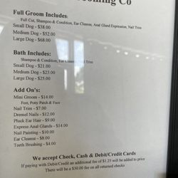 The Grooming - Pricing