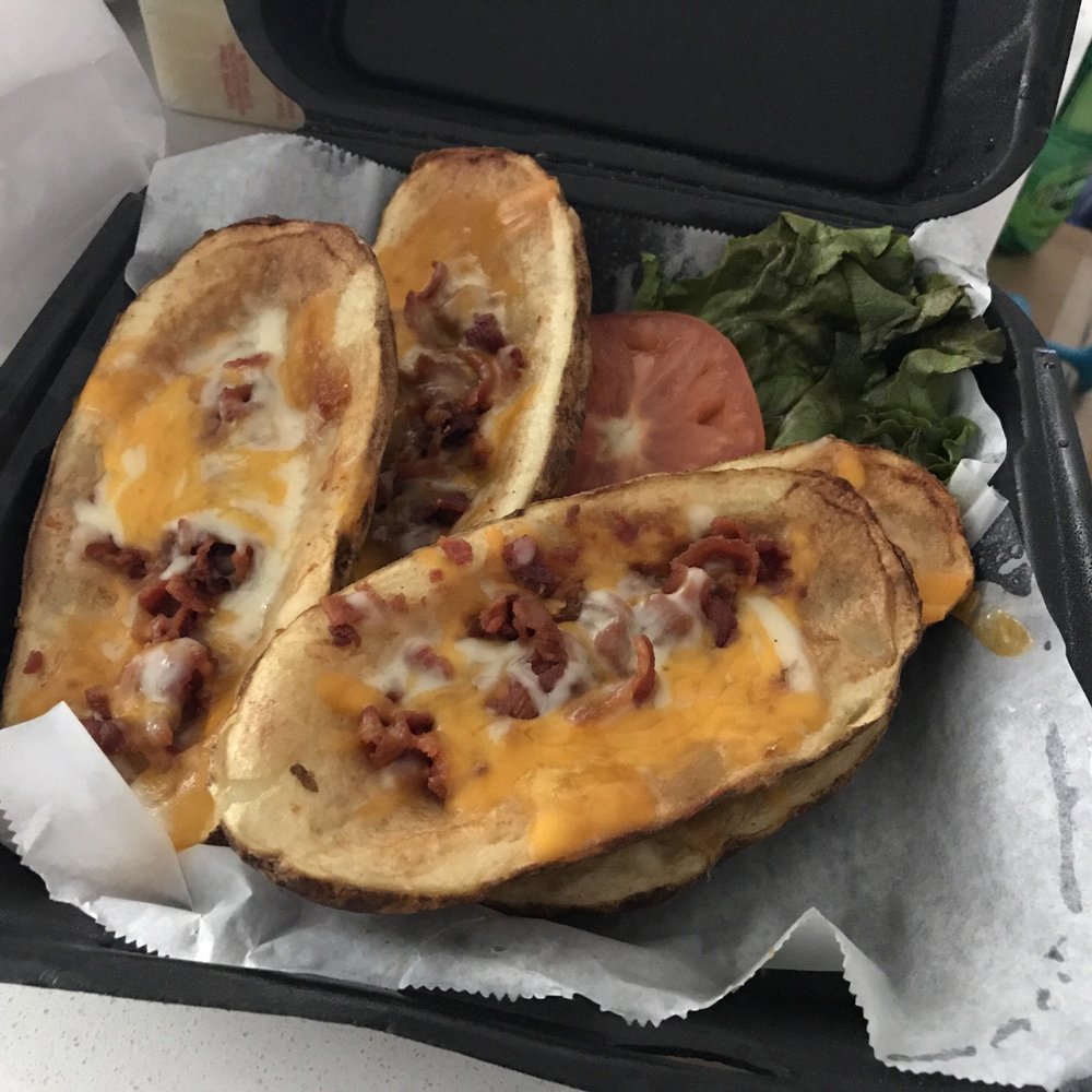 Ribs USA - Potato skins (takeout). They needed salt and sour cream. Pretty bleh. - Barbeque Near Me - Burbank, California