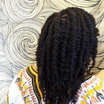Natural Hollywood - Back profile of my short havana twists with cute triangle parts - Hair Stylists Near Me Natural Hollywood - Back profile of my short havana twists with cute triangle parts - Hair Stylists Near Me