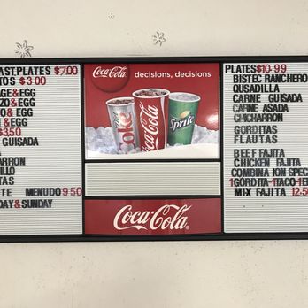 Taqueria Rodriguez - a coca cola menu - Mexican Near Me - Sweetwater, Texas Taqueria Rodriguez - a coca cola menu - Mexican Near Me - Sweetwater, Texas