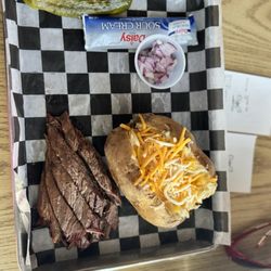 Steve's Rib - Loaded Baked Potato with brisket