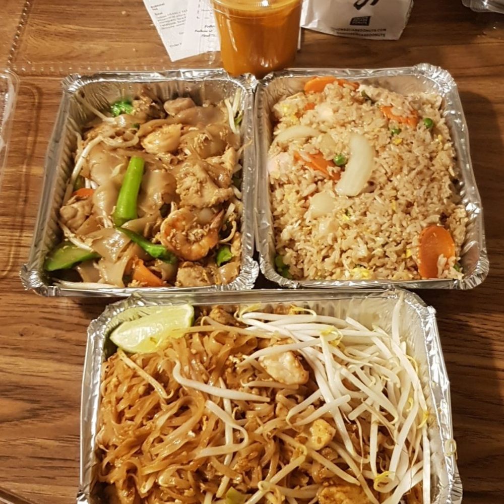 Thai iced tea, lychee fried rice, star noodles, pad Thai Thai iced tea, lychee fried rice, star noodles, pad Thai