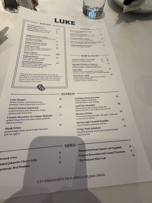 Menu photo 1 Luke New Orleans, LA