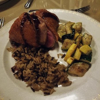 Vera Mae's Bistro - Honey & Thyme Duck w/ wild rice and steamed veggies - American Near Me - Muncie, Indiana Vera Mae's Bistro - Honey & Thyme Duck w/ wild rice and steamed veggies - American Near Me - Muncie, Indiana