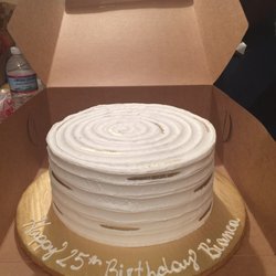 Its A Cake Thing And More - 10 inch w/ one layer of vanilla and the other almond with traditional buttercream.