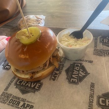 Crave Hot Dogs & BBQ - Pulled Chicken sandwich - Barbeque Near Me - Canton, Michigan Crave Hot Dogs & BBQ - Pulled Chicken sandwich - Barbeque Near Me - Canton, Michigan
