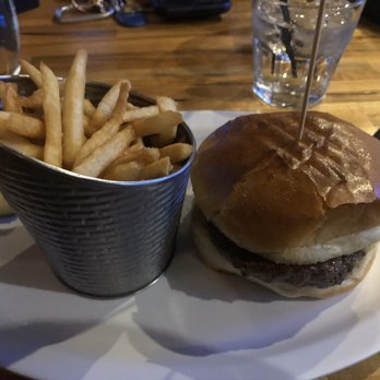 Burger District  - Cheese Cheeseburger with shoestring fries - Burgers Near Me - Arlington, Virginia