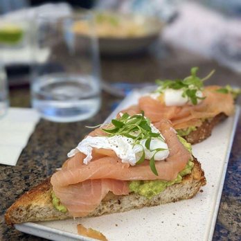The Rooftop - Avocado on toast with poached egg and Salmon - Asian Fusion Near Me - Beverly Hills, California The Rooftop - Avocado on toast with poached egg and Salmon - Asian Fusion Near Me - Beverly Hills, California