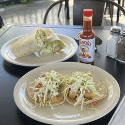 Ensenada Fish Burrito, and 2 Ensenada fish tacos Ensenada Fish Burrito, and 2 Ensenada fish tacos