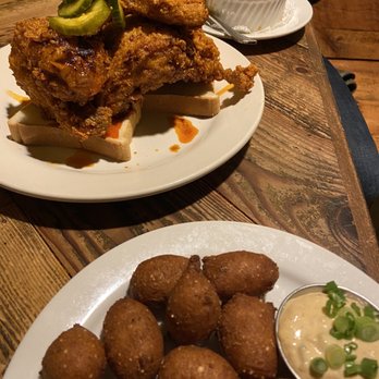 Revival - Hush puppies, 1/2 bird Nashville hot fried chicken, mac n cheese - Southern Near Me - Minneapolis, Minnesota Revival - Hush puppies, 1/2 bird Nashville hot fried chicken, mac n cheese - Southern Near Me - Minneapolis, Minnesota