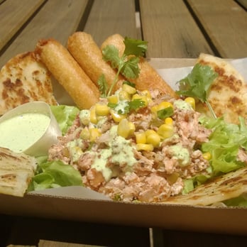 La Chiva - Arepizza El Pollo (With Yuca Chips) something different and tasty - Food Trucks Near Me